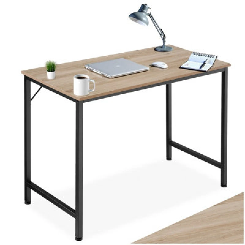Image of Tectake Desk Jenkins - Computer, Writing, Study Table 100 Cm - Industrial Wood Light, Oak Sonoma