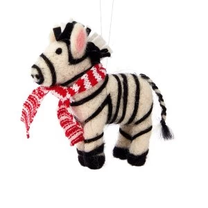 Image of Sass & Belle Christmas Zebra Felt Hanging Decoration