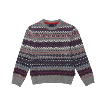 Image of Barbour Boys Case Fairisle Crew - Grey GY72