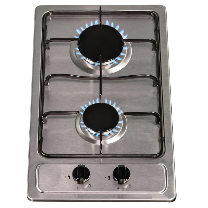 Image of SIA 30cm Compact Domino Gas Hob In Stainless Steel With LPG Kit - SSG301SS Silver