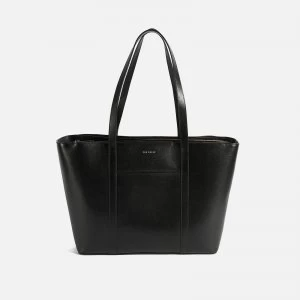 Image of Ted Baker Womens Kimiaa Saffiano Bar Detail E/W Tote Bag - Black
