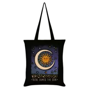 Image of Grindstore Hello World Here Comes The Sun Tote Bag (One Size) (Black/White/Yellow)