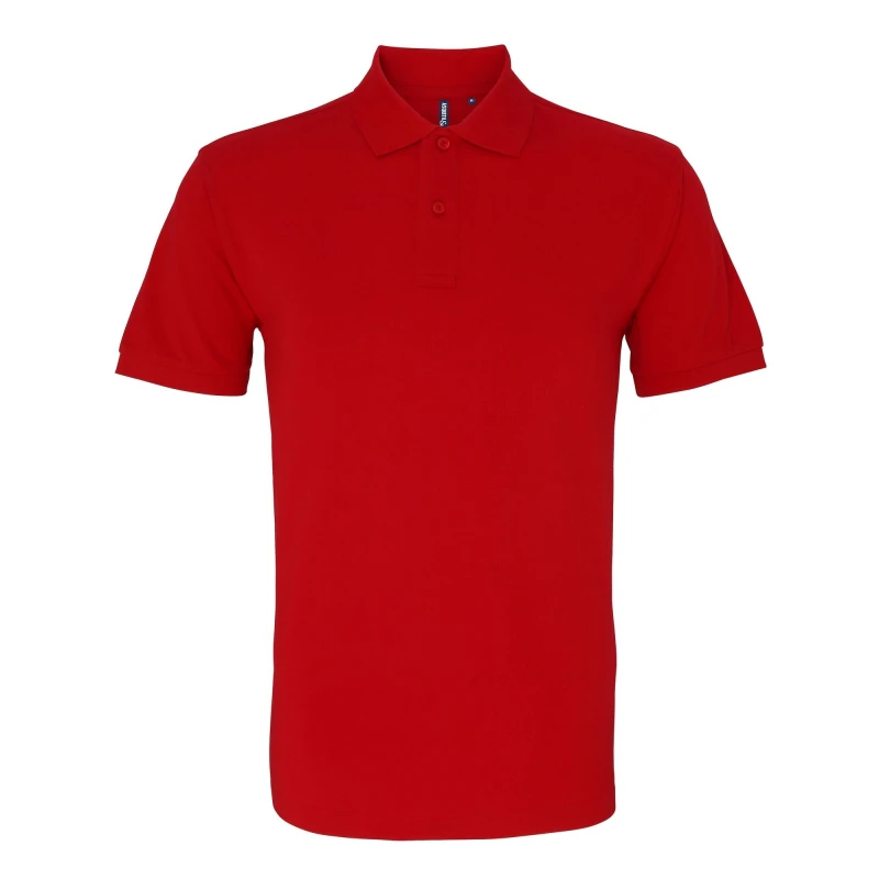 Image of Asquith & Fox Mens Plain Short Sleeve Polo Shirt in Red Size: Small Red Male S