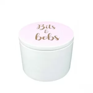 Image of Bits and Bobs Lidded Trinket Dish Pink and Rose Gold 10.5cm