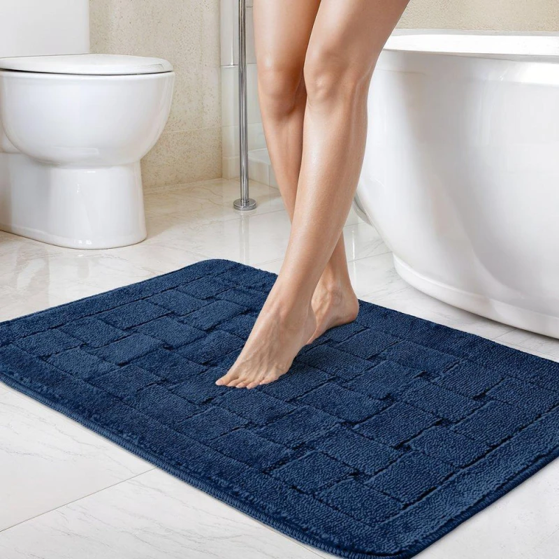 Image of Emma Barclay Orkney - Crosshatch Bath mat Bathmats 45x75cm Blue 41478490000
