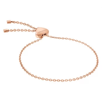 Image of Calvin Klein Rose Gold Tone Chain & Heart Slider Bracelet