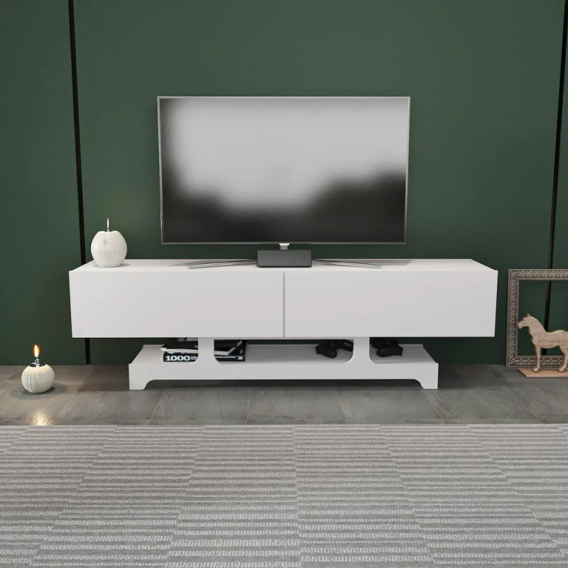 Image of Decorotika Tera TV Stand TV Unit for TVs up to 72" in White White Unisex