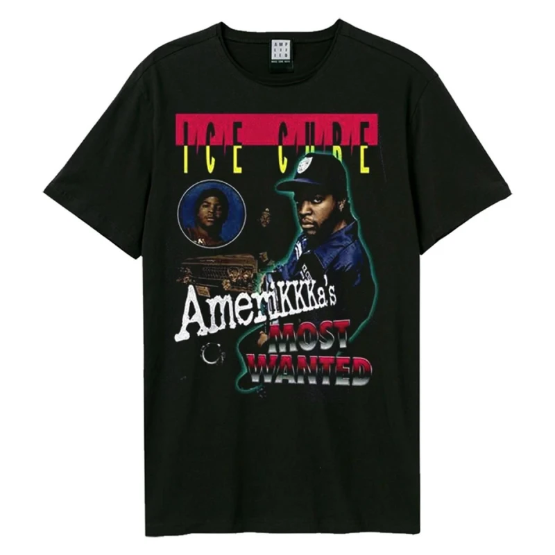 Image of Amplified Amplified Men Amerikkka's Most Wanted Ice Cube T-Shirt in Black Size: X-Small Black XS Male 5063852072057