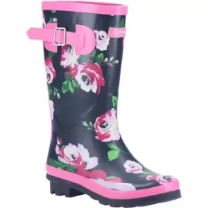 Image of Cotswold Girls Flower Waterproof Tall Wellington Boots UK Size 5 (EU 38)