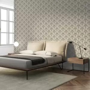 Image of Arthouse Palm Palace Cream and Gold Wallpaper