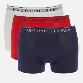 Image of Polo Ralph Lauren Mens 3 Pack Trunk Boxers - Red/White/Cruise Navy - S