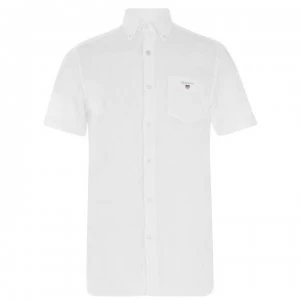 Image of Gant Gant Short Sleeve Plain Linen Shirt Mens - White 110