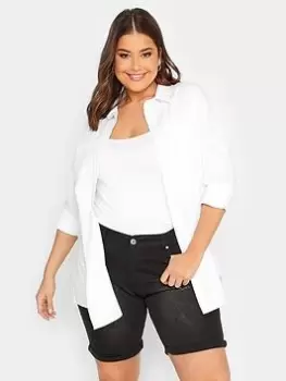 Image of Yours Distressed Denim Jean Short - Black, Size 24, Women