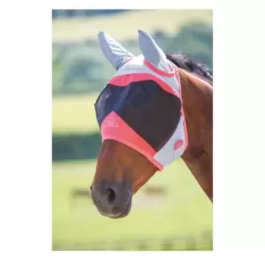 Image of Shires 3D Mesh Fly Mask With Ears - Pink