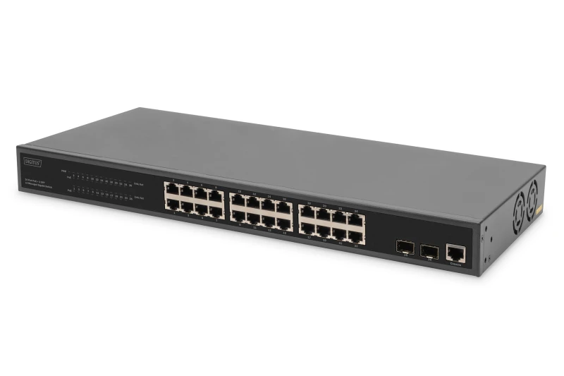 Image of Digitus 24-Port Gigabit PoE Networkswitch.19 Zoll. L2 managed.2 Uplink