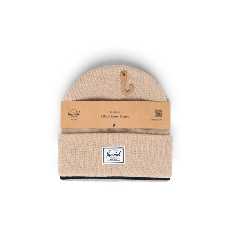 Image of Herschel Bags Mens Elmer 3 Pack Winter Beanies One Size Multicoloured HSL076-MULTI-ONE