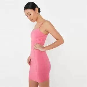 Image of Missguided Bodycon Mini Dress Slim Strap - Pink