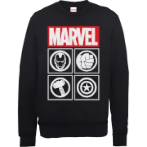 Image of Marvel Avengers Assemble Icons Pullover Sweatshirt - Black