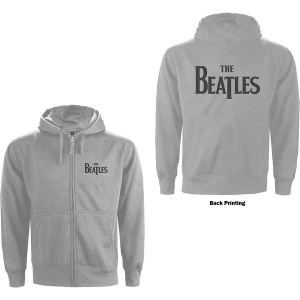 Image of The Beatles - Drop T Logo Unisex Medium Hoodie - Grey