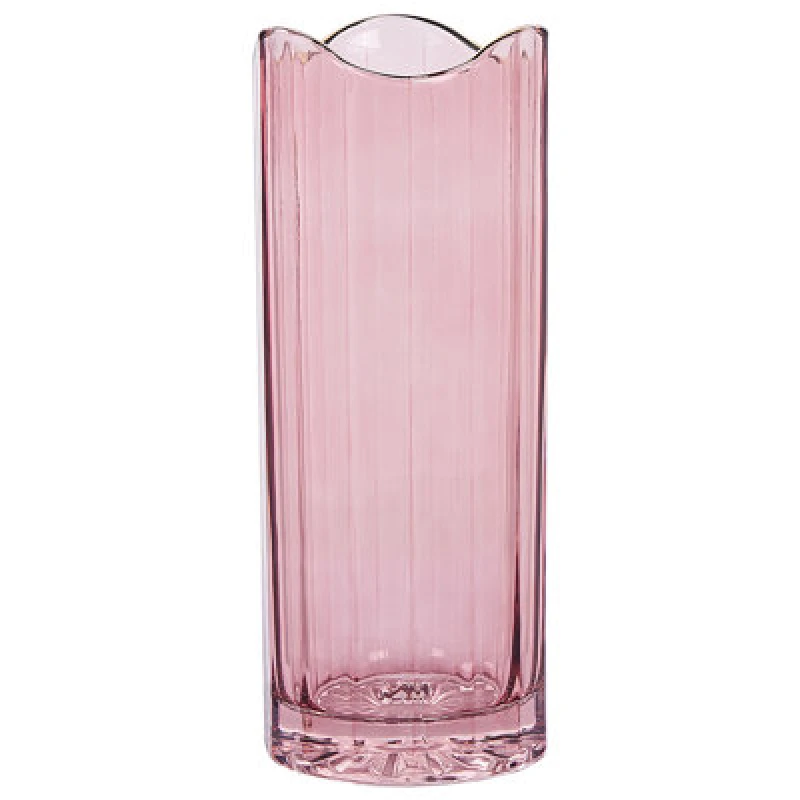 Image of Beliani Flower Vase Perdiki Glass 30 Cm Pink