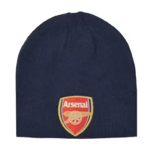 Image of Arsenal FC Adults Unisex Knitted Beanie Hat (One Size) (Navy)