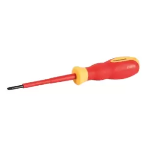 Image of Silverline VDE Soft-Grip Electricians Screwdriver Slotted 0.5 x 3 x 75mm 802857