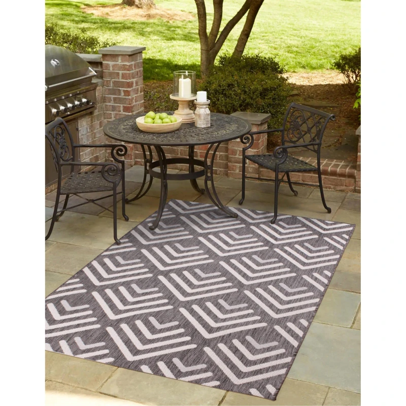 Image of Rugstyle SUMMER BREEZE CHEVRON Grey unisex 150x200cm