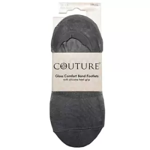 Image of Couture Womens/Ladies Gloss Liner Socks (Pack of 2) (One Size) (Graphite)