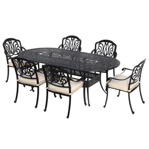 Image of Charles Bentley Premium Cast Aluminium 7 Piece Outdoor Dining Set