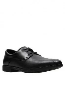 Image of Clarks Youth Willis Lad Lace Up School Shoes - Black Leather