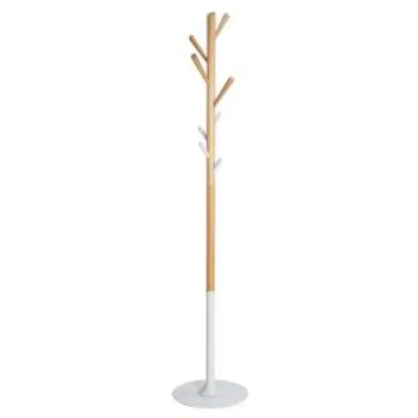 Image of Alba Alba Tree Coat Stand 8 Coat/Accessory Hooks Natural Wood/White - PMTREE BC PMTREE BC