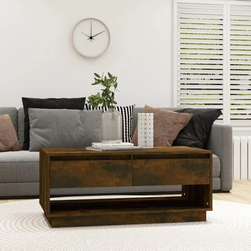 Image of VIDAXL Coffee Table Smoked Oak 102.5x55x44cm Engineered Wood Vidaxl 8720286836620