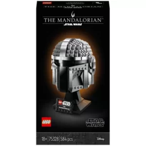 Image of LEGO Star Wars The Mandalorian Helmet Model Adult Set (75328)