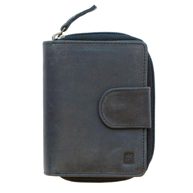 Image of PRIMEHIDE 'Columbia' Leather Ladies Ladies Purse with Zip Black