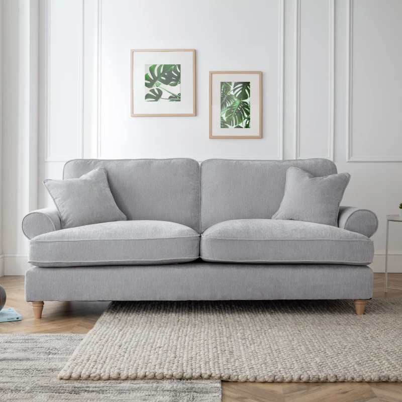 Image of The Great Sofa Company Ezra 3 Seater Sofa Manhattan Ice in Light Grey Light Grey Unisex