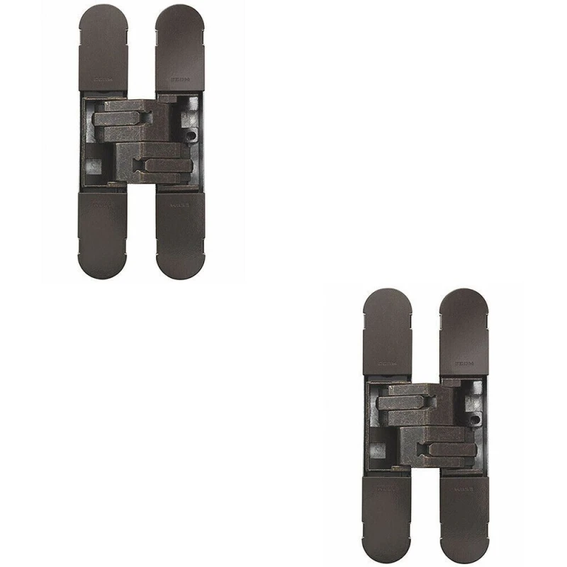 Image of Loops 2 PACK 100 x 22mm Adjustable Medium Duty Concealed Hinge Brass Bronzed Internal Door Metallics