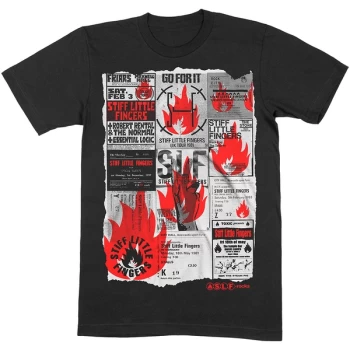 Image of Stiff Little Fingers - Flyer Unisex X-Large T-Shirt - Black