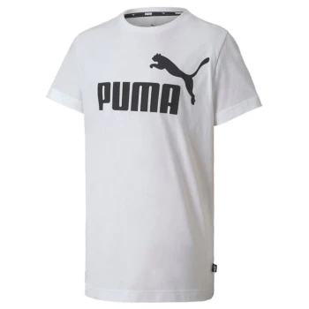 Image of Puma Essential Logo Tee Child Boys - White/Black