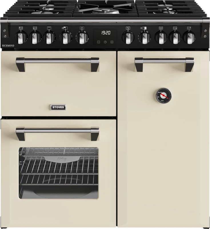 Image of Stoves Richmond 90cm Dual Fuel Range Cooker - Cream - A/A/A Rated