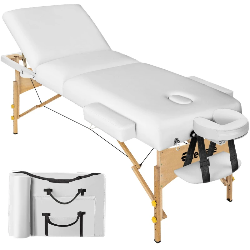 Image of tectake Massage Table Somwang in White White Unisex