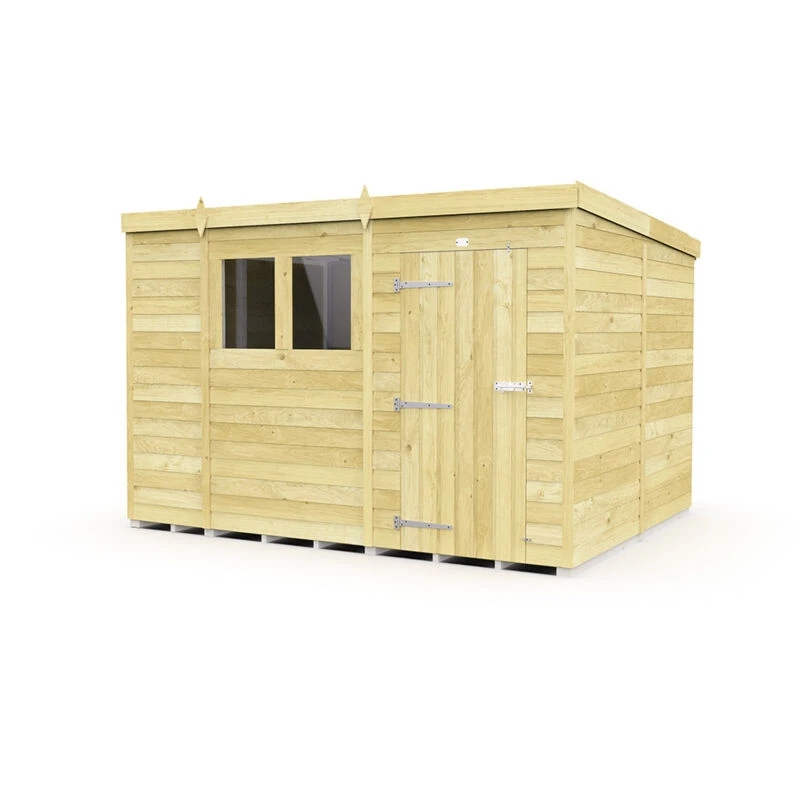 Image of Flat Pack Sheds DIY Sheds 11 x 8 Pent Shed, Brown 11X8PFF