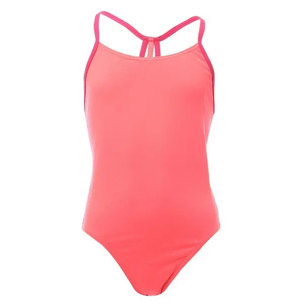Image of Speedo Lane Line Back Swimsuit - Red 9 - 10 Years