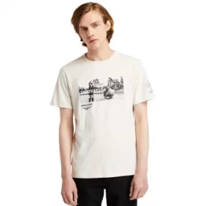Image of Moto Guzzi X Timberland Photo T-Shirt For Men In White, Size XL