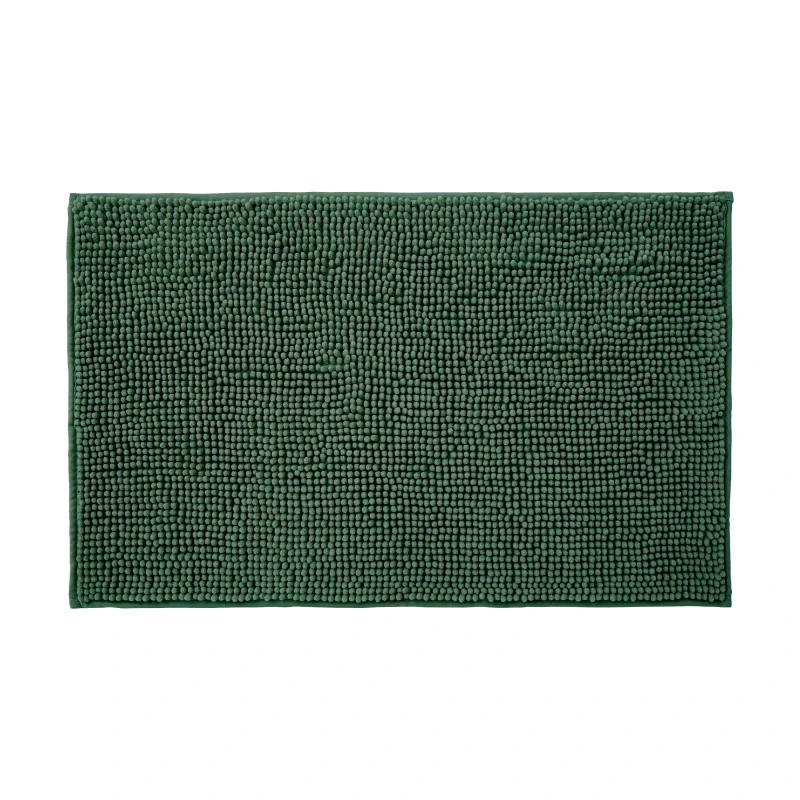 Image of Allure Bath Fashions Chenille Bobble Bath Mat 60 x 90cm - Super Soft Microfibre & Non-Slip in Dark Green Size: 60 x 90cm Dark Green Unisex 60 x 90