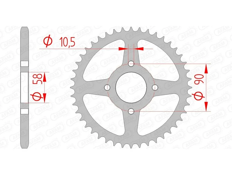 Image of AFAM Steel Standard Rear Sprocket 10221 - 520