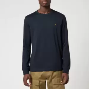 Image of Farah Mens Worthington Long Sleeve T-Shirt - True Navy - M