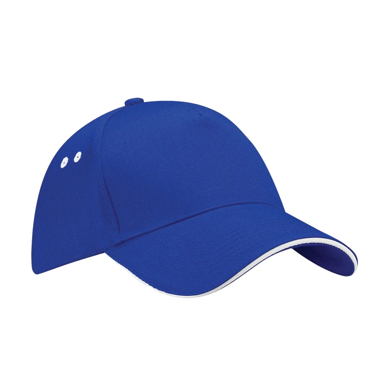 Image of Beechfield Beechfield Men Ultimate Sandwich Peak Cap in Blue Blue One Size Male 5063377408393