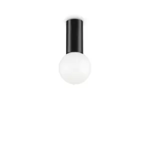 Image of Petit Indoor 1 Light Semi Flush Ceiling Lamp Black E27