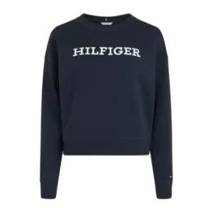 Image of Tommy Hilfiger Reg Monotype Emb Sweatshirt - Blue