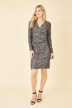 Image of Silver Leopard Bodycon Dress